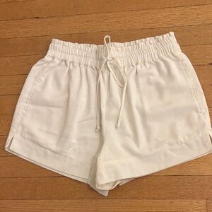 Women's White Drawstring Shorts